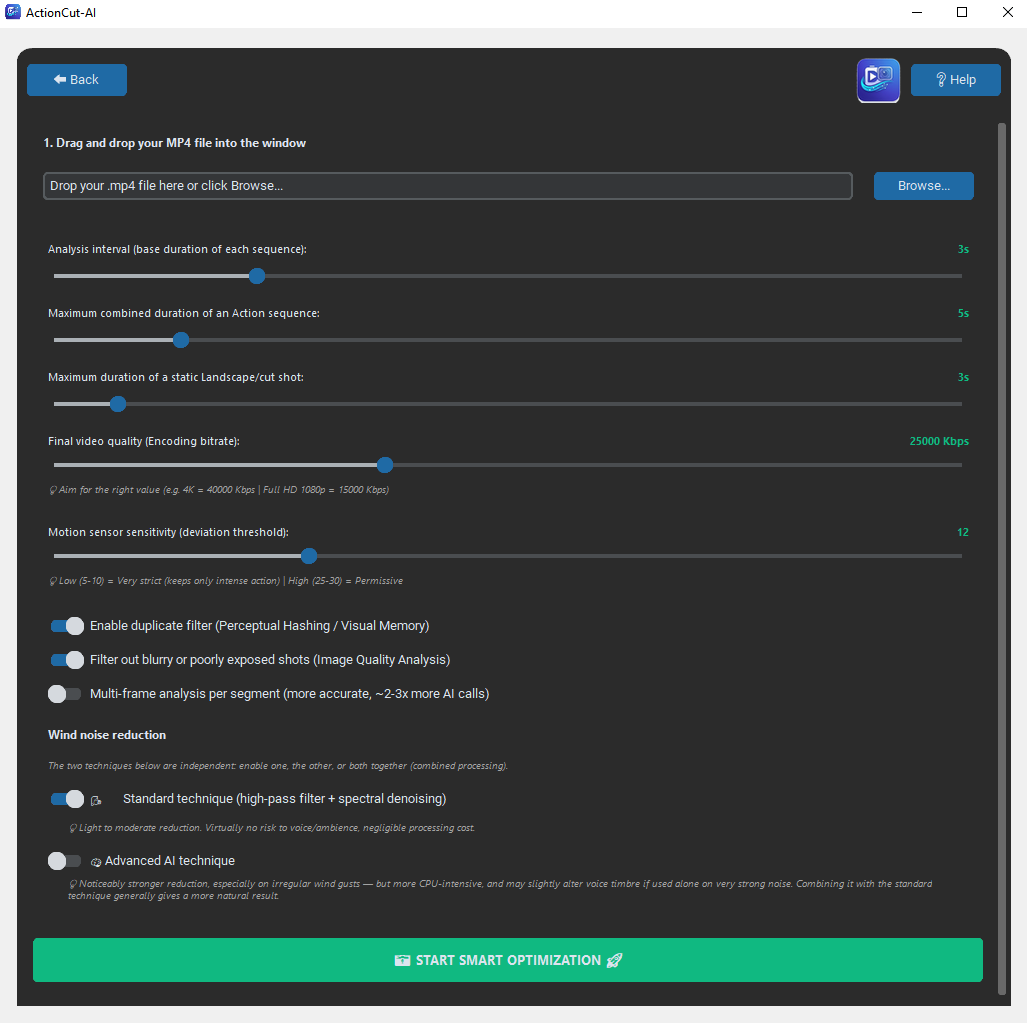 ActionCut-AI — File mode settings
